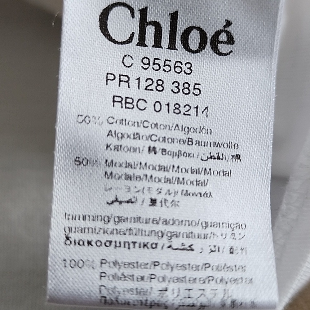 Chloé Paris Baby Girl's Designer White T-Shirt with Vibrant Ruffle Sleeves Sz 6M - Picture 14 of 14